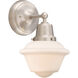 Aditi Small Oxford 1 Light 7.5 inch Brushed Satin Nickel Sconce Wall Light, Aditi