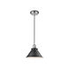Franklin Restoration Briarcliff 1 Light 10 inch Polished Nickel/Matte Black Mini Pendant Ceiling Light