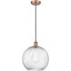 Edison Athens Twisted Swirl LED 12 inch Antique Copper Mini Pendant Ceiling Light