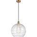 Ballston Deco Swirl LED 13.75 inch Brushed Brass Pendant Ceiling Light in Black Textured