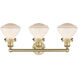 Olean 3 Light 24.5 inch Brushed Brass Bath Vanity Light Wall Light in Matte White