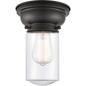 Aditi Dover 1 Light 6 inch Matte Black Flush Mount Ceiling Light in Clear Glass, Aditi