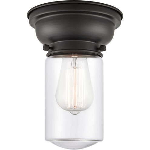 Aditi Dover 1 Light 6 inch Matte Black Flush Mount Ceiling Light in Clear Glass, Aditi