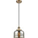 Ballston Bell 1 Light 8 inch Brushed Brass Mini Pendant Ceiling Light, Large Bell