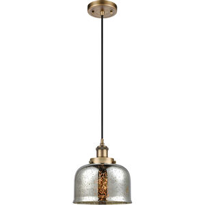 Ballston Bell 1 Light 8 inch Brushed Brass Mini Pendant Ceiling Light, Large Bell