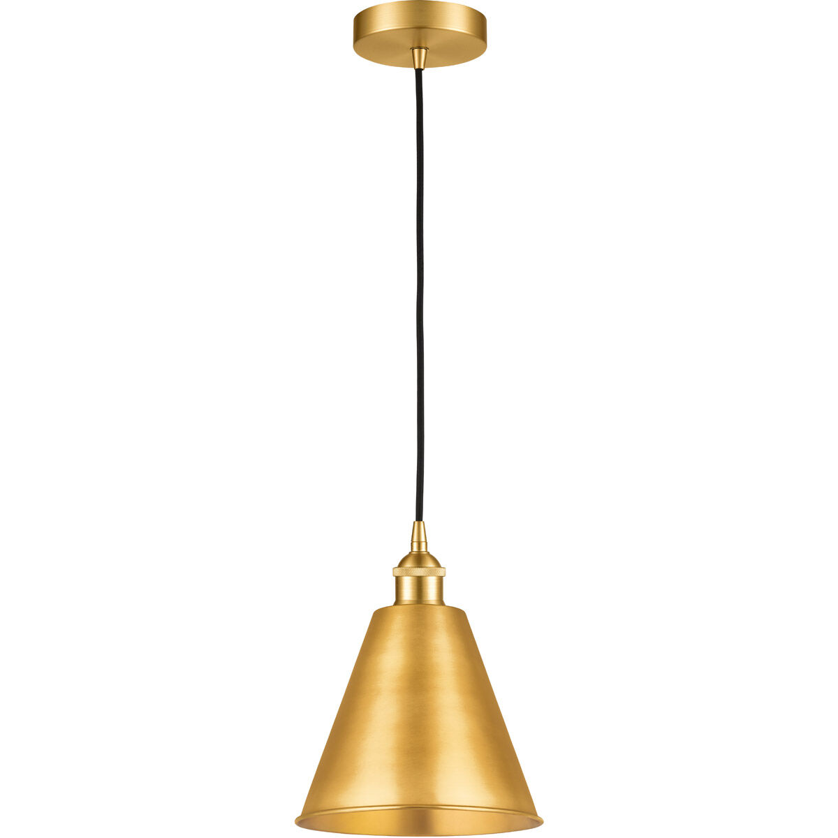 Edison Cone 1 Light 8 inch Satin Gold Mini Pendant Ceiling Light