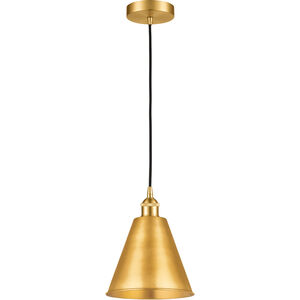 Edison Cone LED 8 inch Satin Gold Mini Pendant Ceiling Light