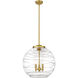 Ballston Athens Deco Swirl LED 17.88 inch Satin Gold Pendant Ceiling Light