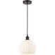 Edison White Venetian 1 Light 10 inch Oil Rubbed Bronze Cord Hung Mini Pendant Ceiling Light