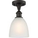 Ballston Castile 1 Light 6 inch Oil Rubbed Bronze Semi-Flush Mount Ceiling Light in White Glass, Ballston
