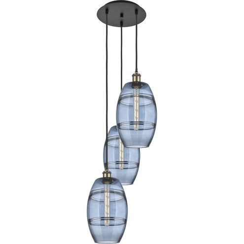 Ballston Vaz 3 Light 14.5 inch Black Antique Brass Cord Hung Multi Pendant Ceiling Light