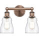 Ellery 2 Light 13.75 inch Antique Copper Bath Vanity Light Wall Light in Clear