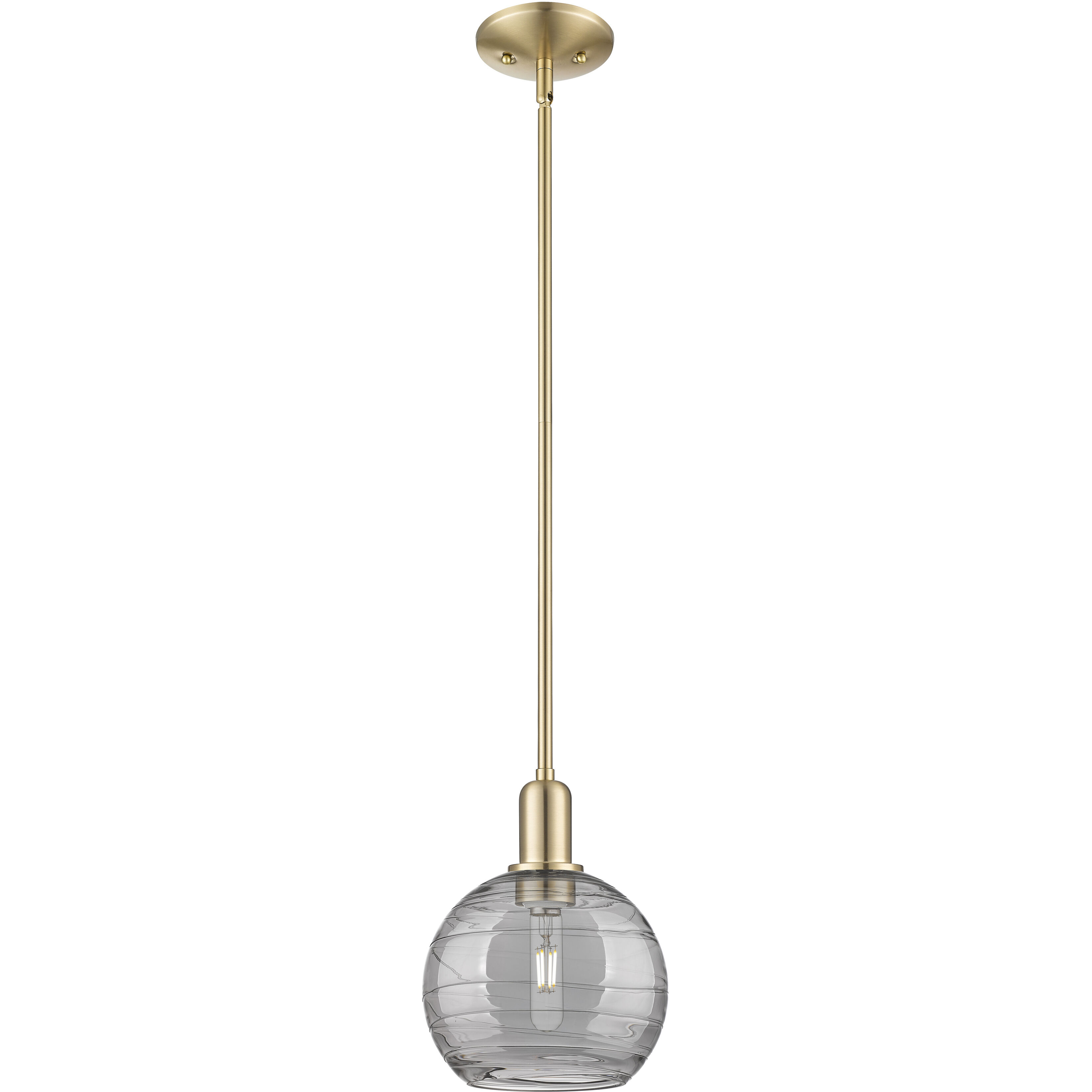 Arcadia Athens Deco Swirl 1 Light 8 inch Champagne Bronze Mini Pendant Ceiling Light