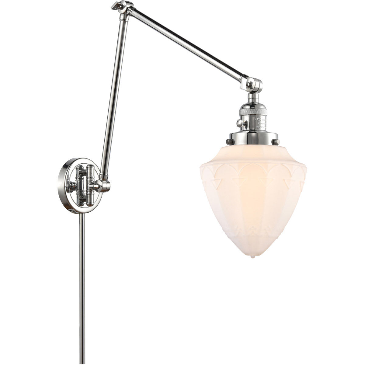 Franklin Restoration Bullet 32 inch 60.00 watt Polished Chrome Swing Arm Wall Light
