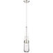 Milan 1 Light 4.38 inch Polished Nickel Pendant Ceiling Light in Clear Glass