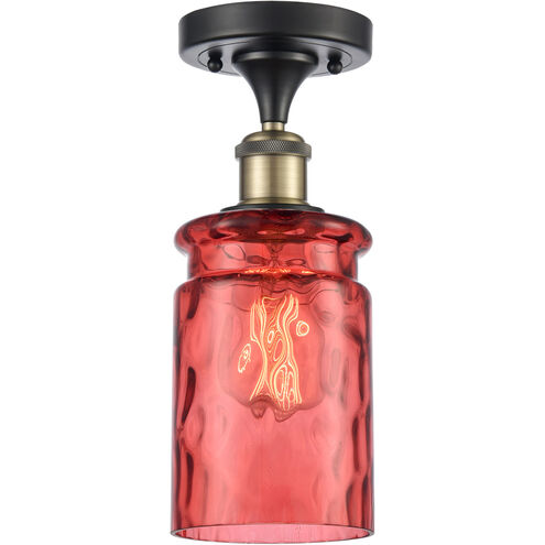 Ballston Candor LED 4.75 inch Black Antique Brass Semi-Flush Mount Ceiling Light, Ballston