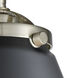 Nouveau Appalachian 1 Light 8 inch Brushed Satin Nickel Semi-Flush Mount Ceiling Light in Matte Black, Nouveau