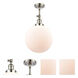 Franklin Restoration XX-Large Beacon LED 12 inch Polished Nickel Semi-Flush Mount Ceiling Light in Matte White Glass, Franklin Restoration