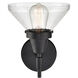 Caden 1 Light 8 inch Matte Black Sconce Wall Light