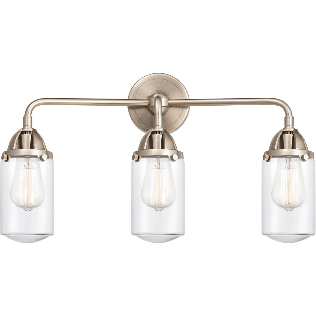 Nouveau 2 Dover LED 23 inch Brushed Satin Nickel Bath Vanity Light Wall Light in Clear Glass