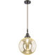 Beacon 1 Light 10 inch Oil Rubbed Bronze Mini Pendant Ceiling Light in Mercury Glass