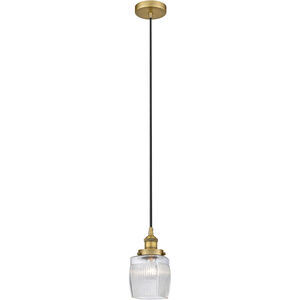 Edison Colton LED 6 inch Brushed Brass Mini Pendant Ceiling Light