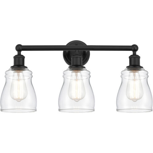 Edison Ellery 3 Light 23 inch Matte Black Bath Vanity Light Wall Light in Clear Glass