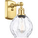 Ballston Small Waverly 1 Light 6 inch Satin Gold Sconce Wall Light, Ballston