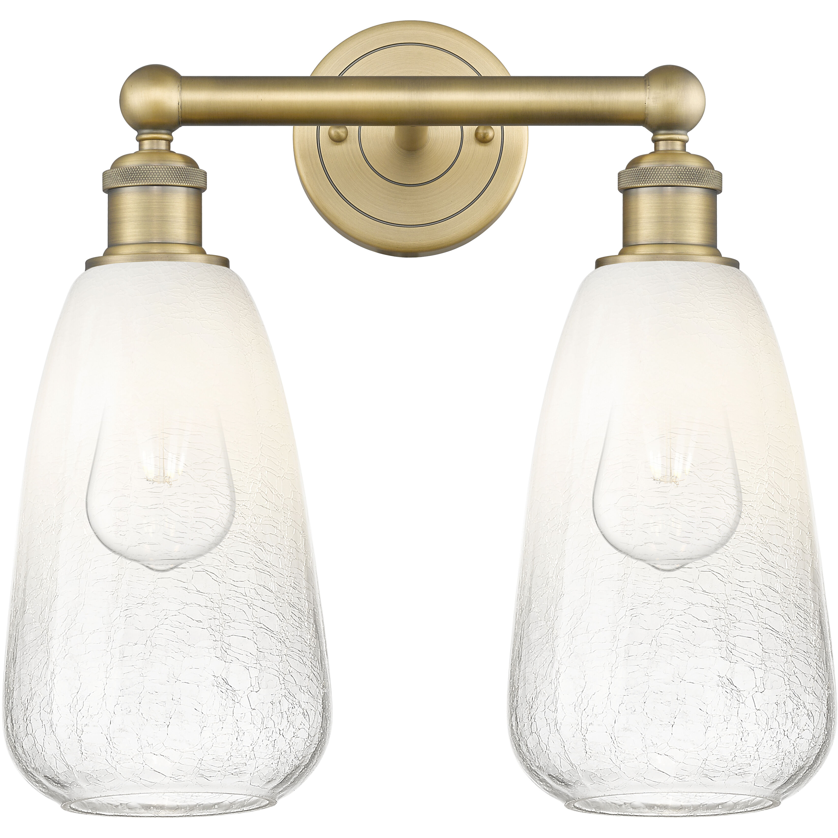 Edison Brookhaven Almond 2 Light 15 inch Brushed Brass Bath Vanity Light Wall Light in Opal Glass