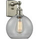 Ballston Athens 1 Light 8 inch Brushed Satin Nickel Sconce Wall Light in Clear Glass, Ballston