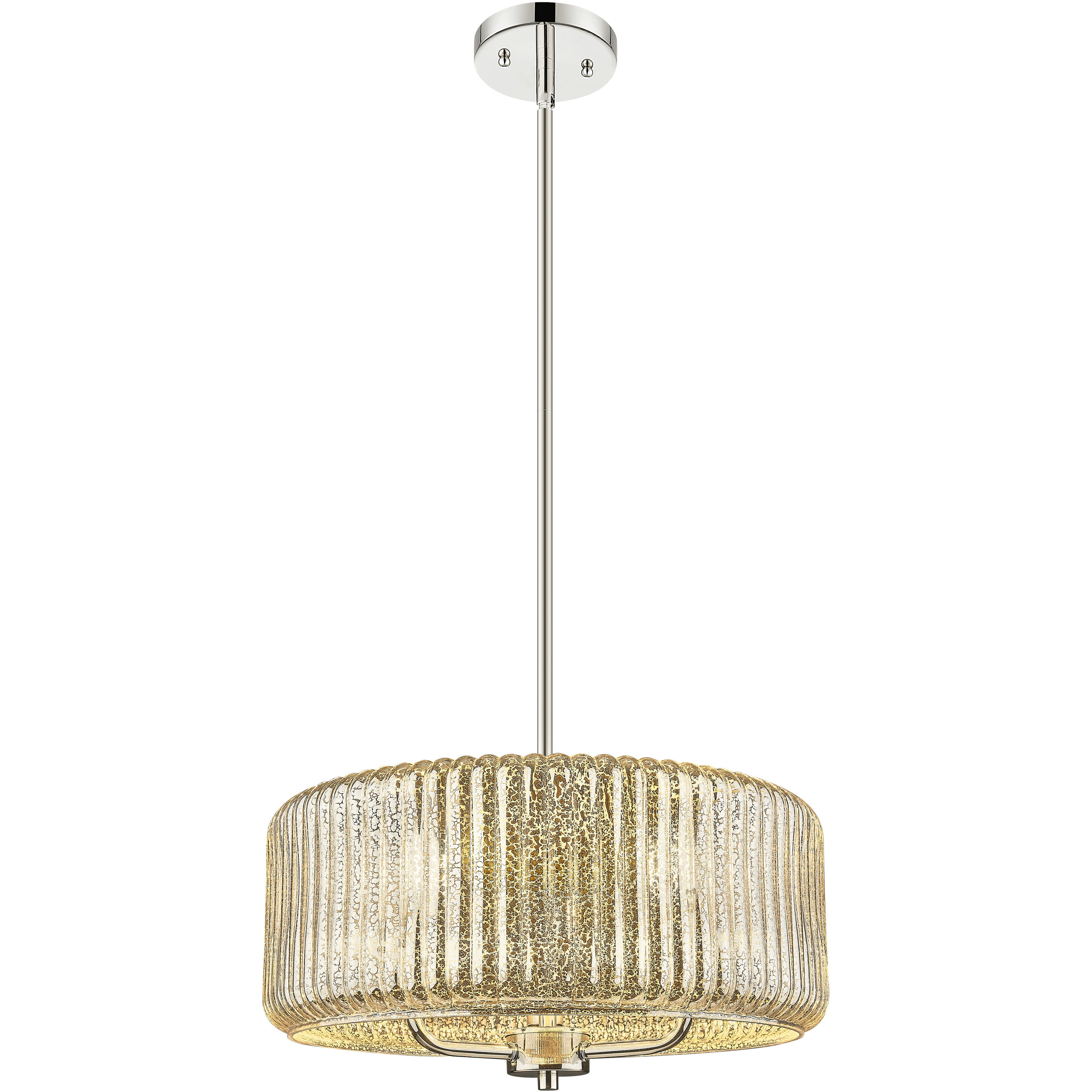 Windsor 3 Light 16 inch Polished Nickel Pendant Ceiling Light in Mercury Glass
