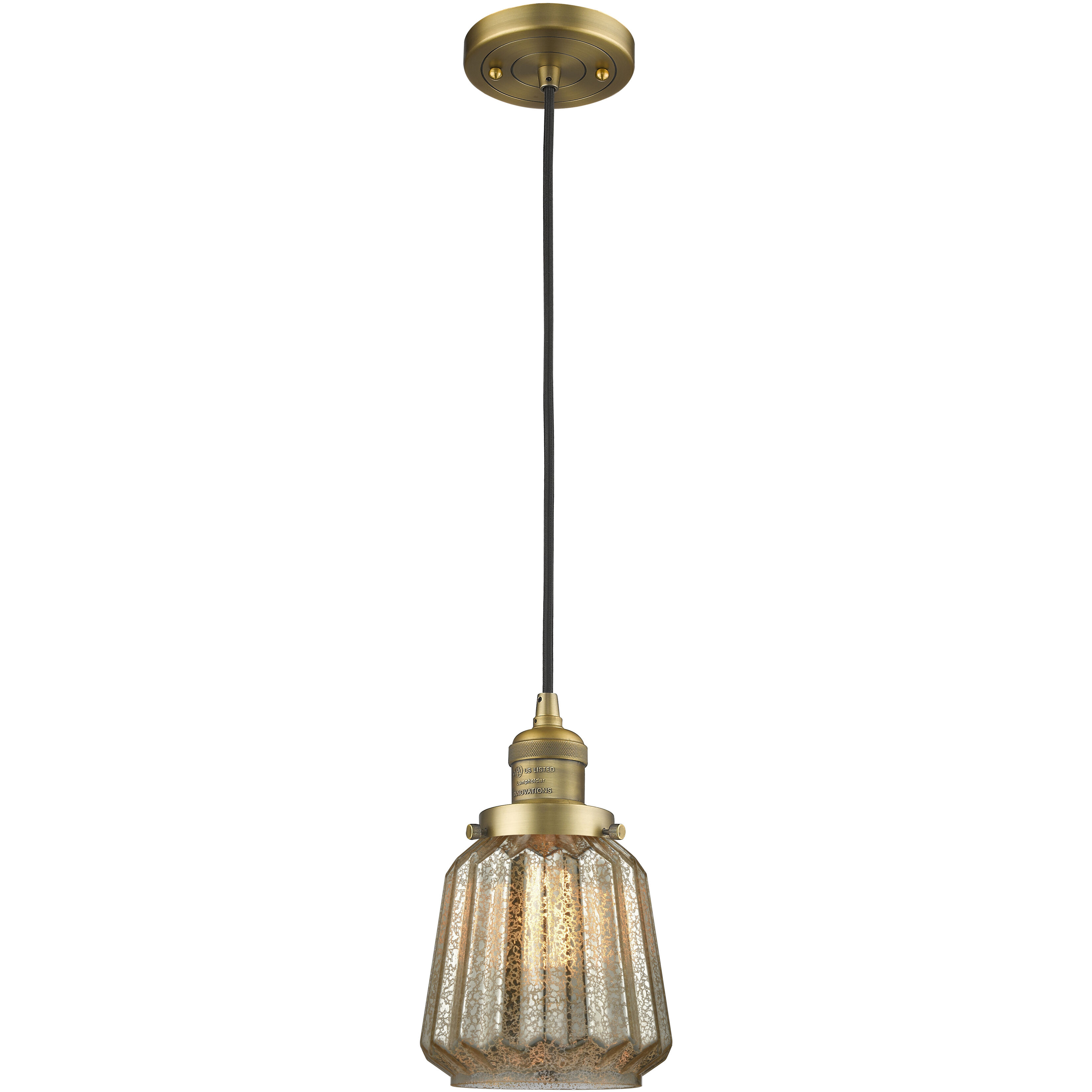 Franklin Restoration Chatham LED 6 inch Brushed Brass Mini Pendant Ceiling Light in Mercury, Franklin Restoration