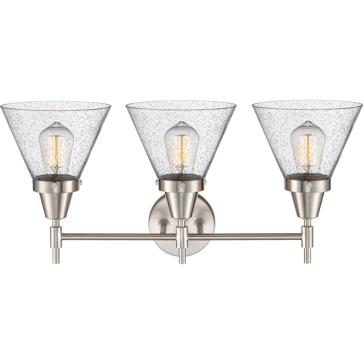 Caden LED 25.75 inch Satin Nickel Bath Vanity Light Wall Light in Seedy Glass