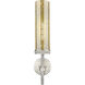 Lincoln Sconce Wall Light in Satin Nickel, Mercury Glass