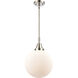 Downtown Urban Beacon 1 Light 10 inch Polished Nickel Mini Pendant Ceiling Light in Matte White