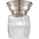 Aditi Colton 1 Light 6 inch Brushed Satin Nickel Flush Mount Ceiling Light, Aditi