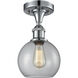 Edison Athens 1 Light 8 inch Polished Chrome Semi-Flush Mount Ceiling Light in Clear Glass