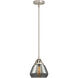 Nouveau 2 Fulton 1 Light 6.75 inch Brushed Satin Nickel Mini Pendant Ceiling Light in Incandescent, Plated Smoke