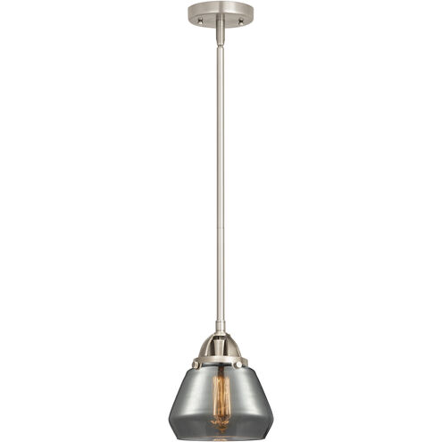 Nouveau 2 Fulton 1 Light 6.75 inch Brushed Satin Nickel Mini Pendant Ceiling Light in Incandescent, Plated Smoke
