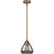 Nouveau 2 Fulton LED 6.75 inch Antique Copper Mini Pendant Ceiling Light in Plated Smoke