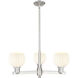 Arcadia White Venetian 3 Light 27.75 inch Satin Nickel Chandelier Ceiling Light