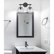 Auralume Span LED 15.38 inch Matte Black and Clear Bath Vanity Light Wall Light