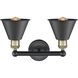 Smithfield 2 Light 15.5 inch Black Antique Brass Bath Vanity Light Wall Light in Matte Black