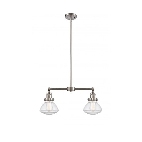 Franklin Restoration Olean LED 22 inch Brushed Satin Nickel Chandelier Ceiling Light in Seedy Glass, Franklin Restoration