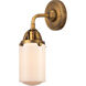 Nouveau 2 Dover 1 Light 5 inch Brushed Brass Sconce Wall Light in Matte White Glass