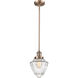 Franklin Restoration Bullet 1 Light 7 inch Antique Copper Mini Pendant Ceiling Light in Incandescent, Seedy