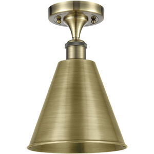 Ballston Cone LED 8 inch Antique Brass Semi-Flush Mount Ceiling Light