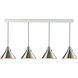 Winchester Briarcliff 4 Light 48 inch White Linear Pendant Ceiling Light, Winchester