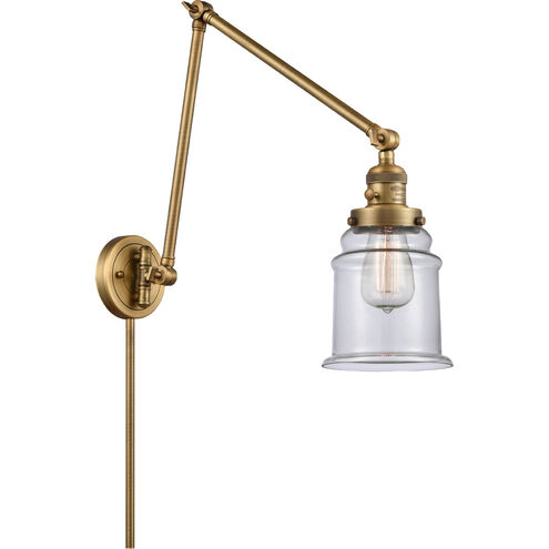 Canton 30 inch 60.00 watt Brushed Brass Swing Arm Wall Light, Franklin Restoration