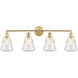 Luna 4 Light 40 inch Satin Brass Bath Vanity Light Wall Light